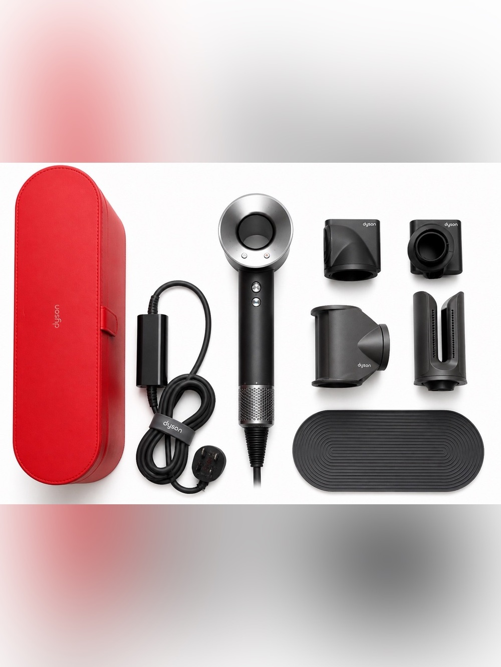 Dyson Supersonic Hair Dryer, Case, Attachments, Straightener